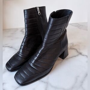 L’intervalle Black Leather Ankle Boot size 7 Grunge Goth Witchy Whimsigoth Boho